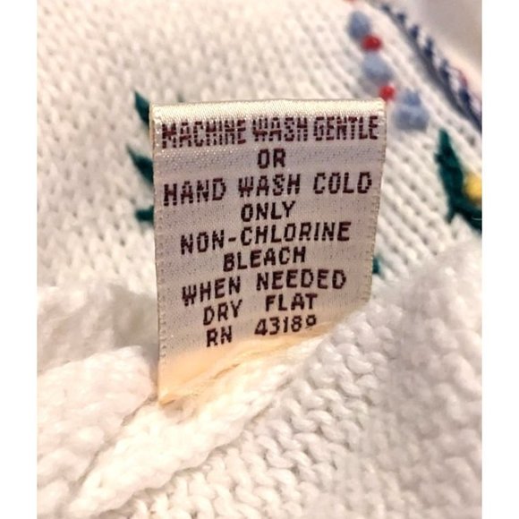 Vintage 90s SUSAN BRISTOL White Embroidered Cardigan Cottage Granny Size 2W/XL - Picture 5 of 6